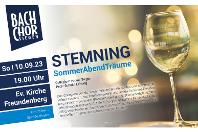 Stemning SommerAbendTräume 10.9. 19.00 Uhr Ev. Kirche