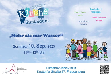 Kirche Kunterbunt Tauferinnerung 10.9. 11.00-13.30 Uhr TSH