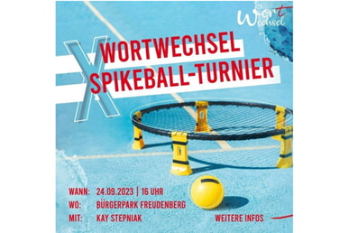 Spikeball-Turnier mit Wortwechsel-Jugendgottesdienst 24.9. ab 16.00 Uhr Kurpark