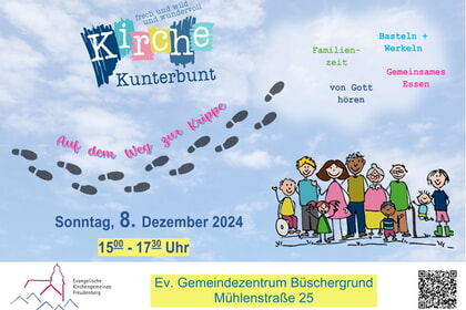 Kirche Kunterbunt<br>8. Dezember | 15-17 Uhr<br>GMZ